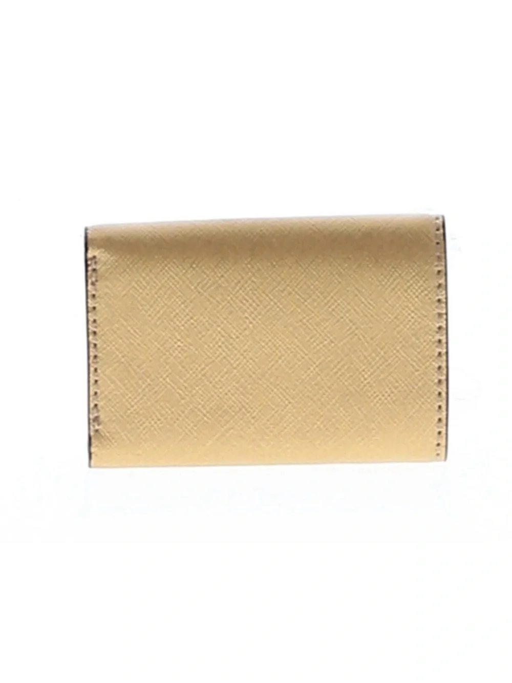 Marc Jacobs Two-Tone White and Beige Leather Wallet with Gold Hardware